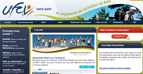 Site internet pour la promotion du BAFA et du BAFD
