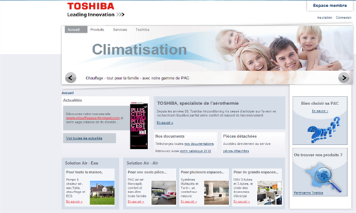 Refonte du site internet Toshiba Climatisation France
