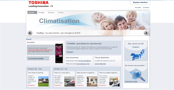 Refonte du site internet Toshiba Climatisation France
