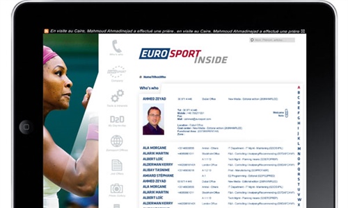 Réalisation de l'Intranet d'Eurosport pour ses employés