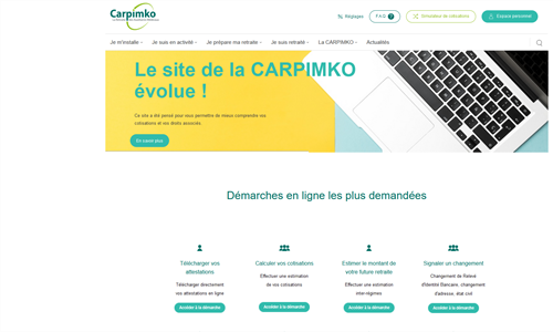 Nouveau site internet pour la Carpimko !