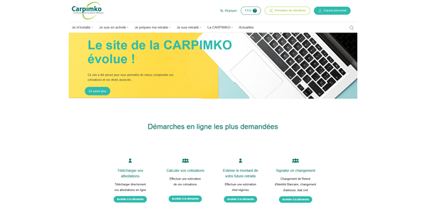 Nouveau site internet pour la Carpimko !