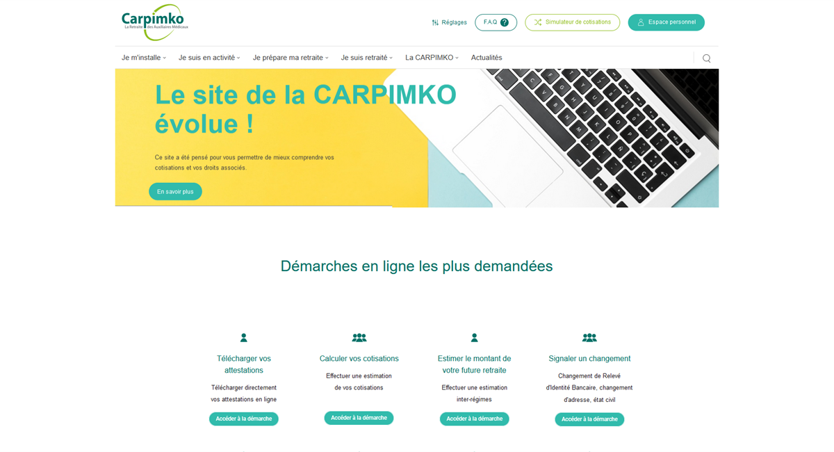 Nouveau site internet pour la Carpimko !