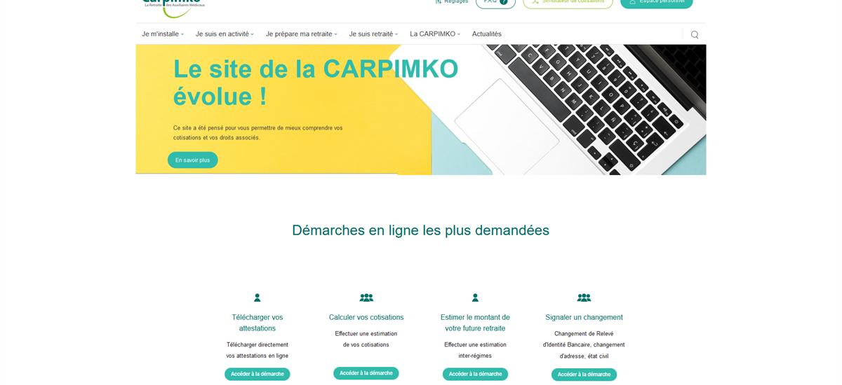 Nouveau site internet pour la Carpimko !