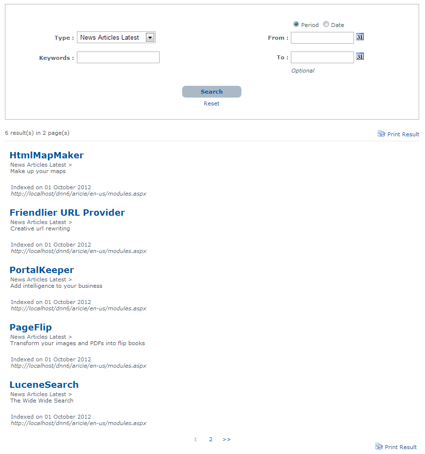 LuceneSearch layouts